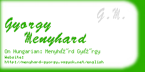 gyorgy menyhard business card